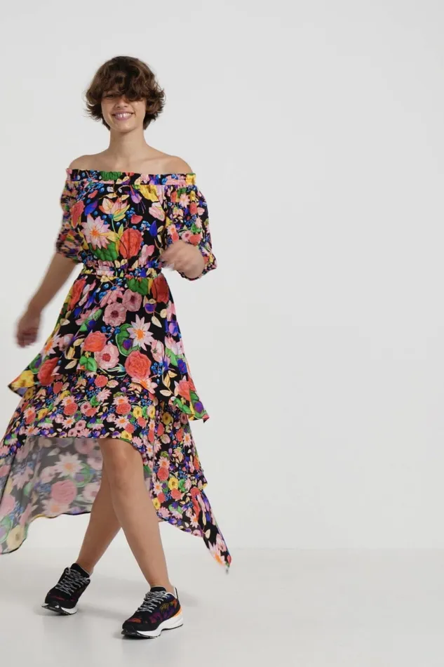 Floral Layered Dress Women Desigual Dresses