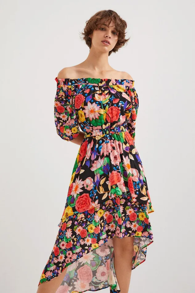 Floral Layered Dress Women Desigual Dresses