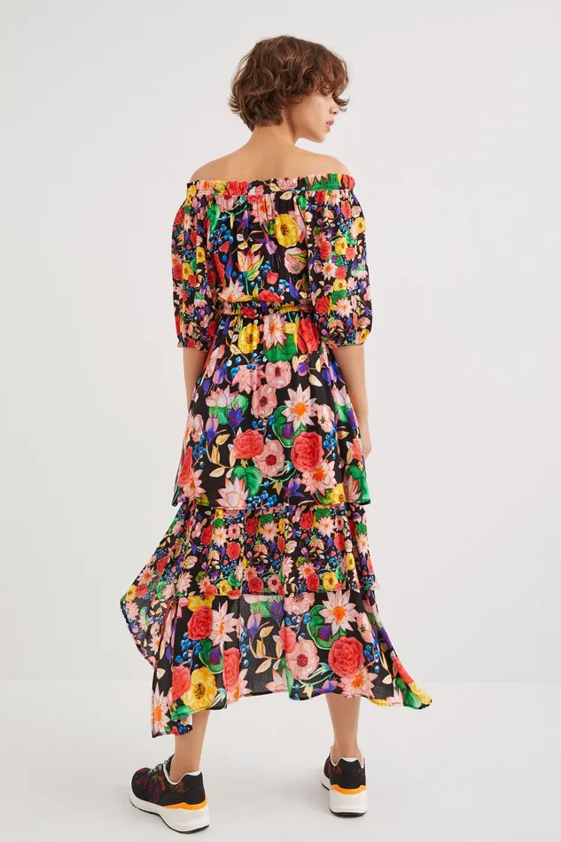 Floral Layered Dress Women Desigual Dresses
