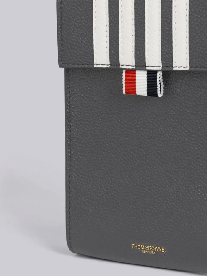Fourbar Stripe Phone Bag Dark Grey WomenMen Thom Browne Crossbody Bags Fourbar Stripe Phone Bag Dark Grey WomenMen Thom Browne Crossbody Bags
