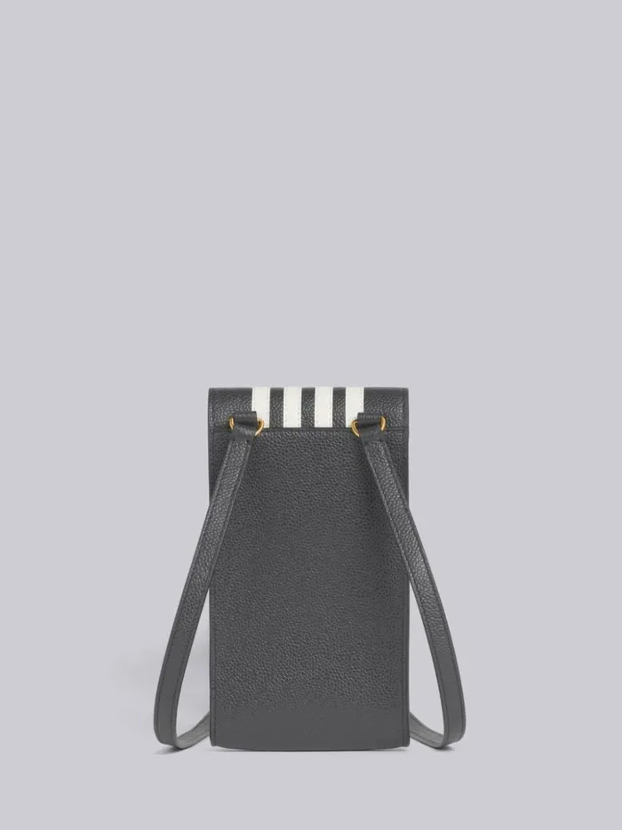 Fourbar Stripe Phone Bag Dark Grey WomenMen Thom Browne Crossbody Bags Fourbar Stripe Phone Bag Dark Grey WomenMen Thom Browne Crossbody Bags