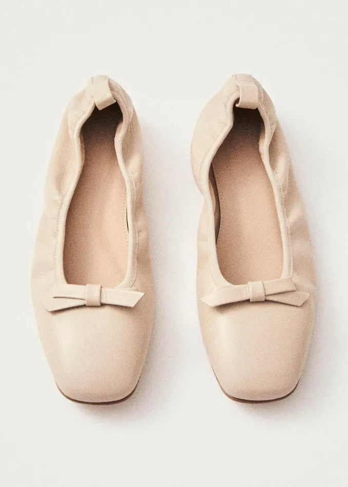 Freya Cream Leather Ballet Flats Women ALOHAS Ballet Flats