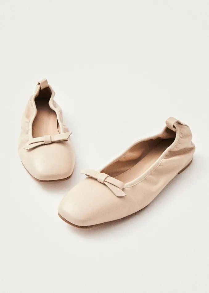 Freya Cream Leather Ballet Flats Women ALOHAS Ballet Flats