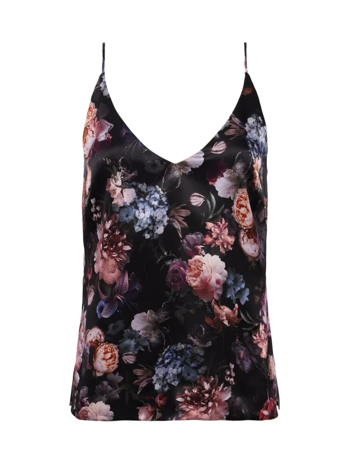 Gabriella Silk Camisole Black Multi Vintage Oil Flower Women L039Agence Blouses and Tops Gabriella Silk Camisole Black Multi Vintage Oil Flower Women L039Agence Blouses and Tops