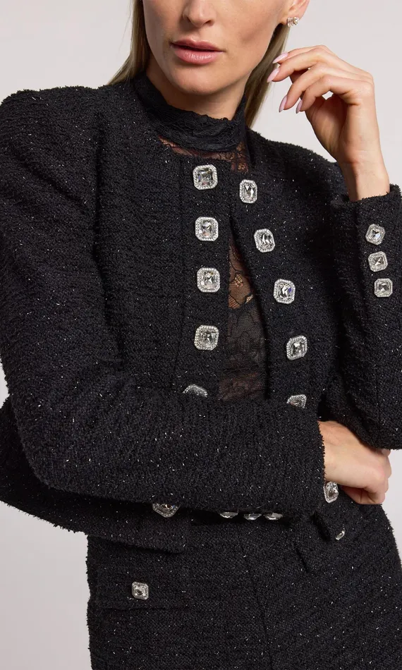 Generation Love Clothing Blazers and Jackets Women Kaiden Tweed Jacket Black
