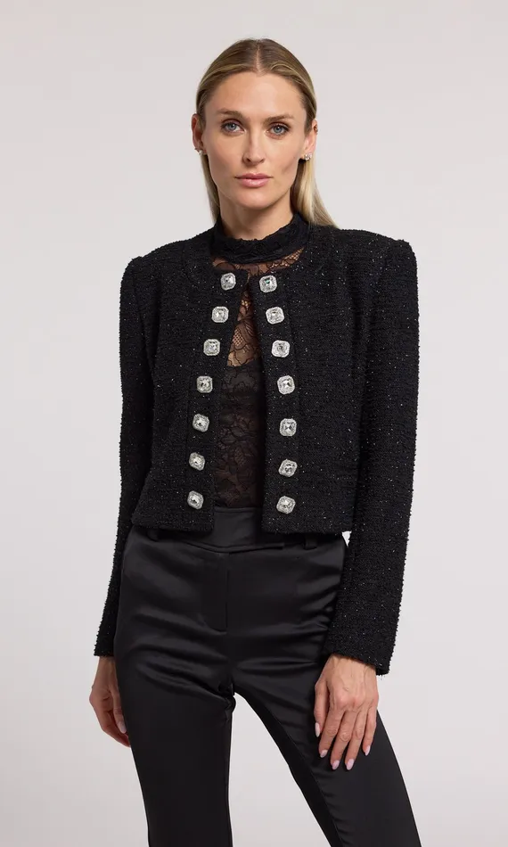 Generation Love Clothing Blazers and Jackets Women Kaiden Tweed Jacket Black