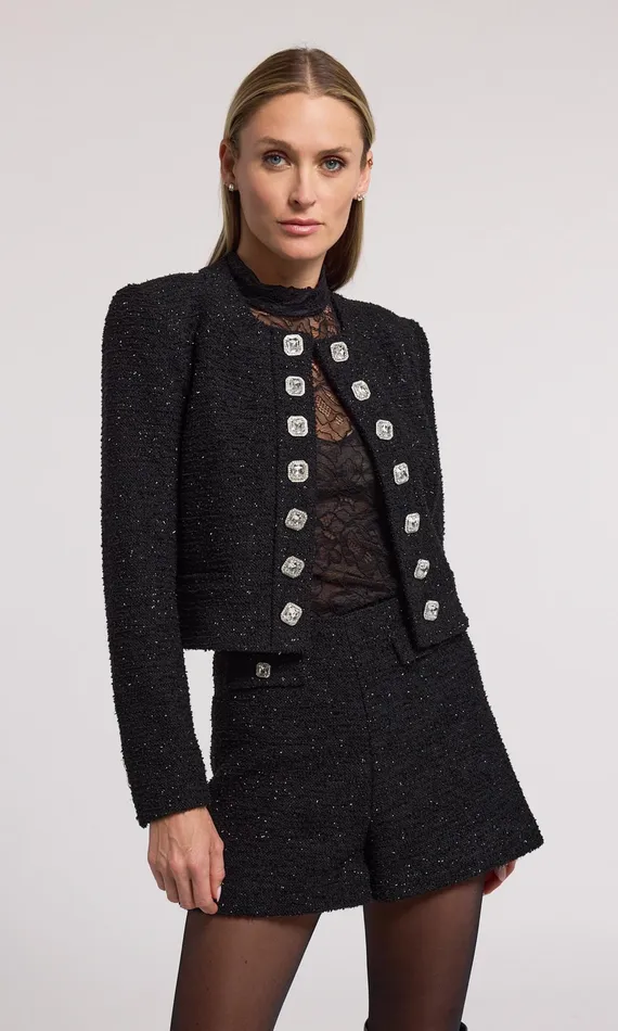 Generation Love Clothing Blazers and Jackets Women Kaiden Tweed Jacket Black
