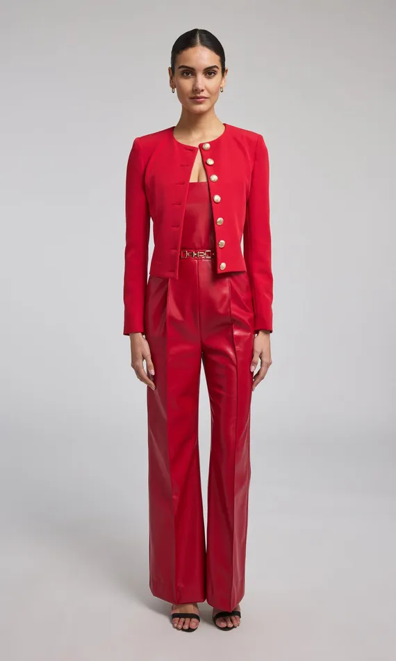 Generation Love Clothing Blazers and Jackets Women Olempia Crepe Blazer Red