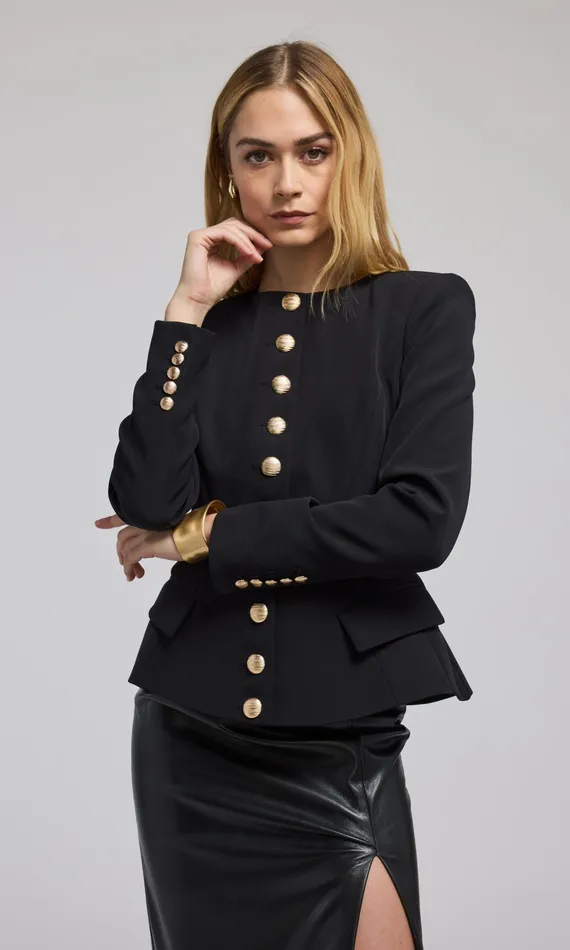 Generation Love Clothing Blazers and Jackets Women Ophelia Crepe Blazer Black Generation Love Clothing Blazers and Jackets Women Ophelia Crepe Blazer Black