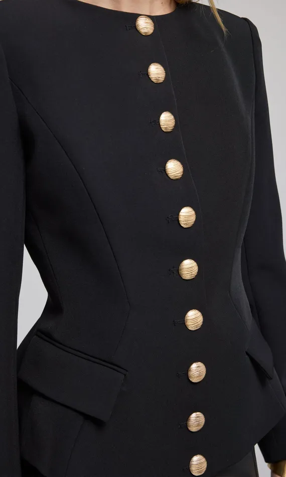 Generation Love Clothing Blazers and Jackets Women Ophelia Crepe Blazer Black