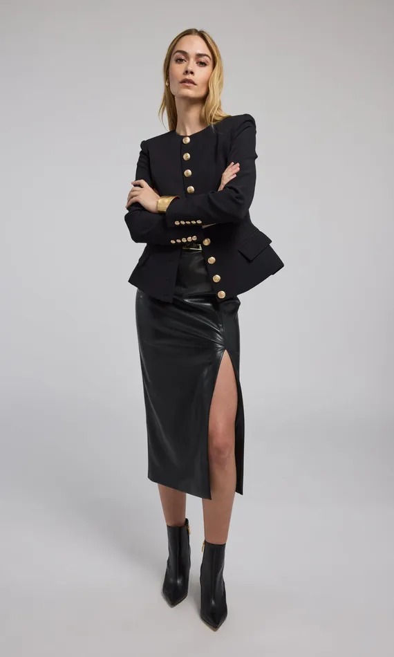 Generation Love Clothing Blazers and Jackets Women Ophelia Crepe Blazer Black
