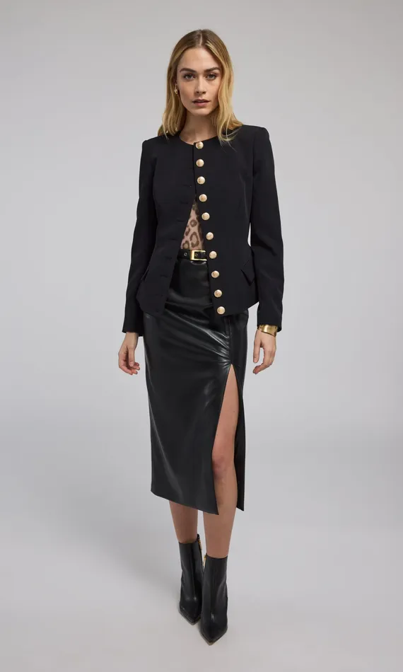 Generation Love Clothing Blazers and Jackets Women Ophelia Crepe Blazer Black