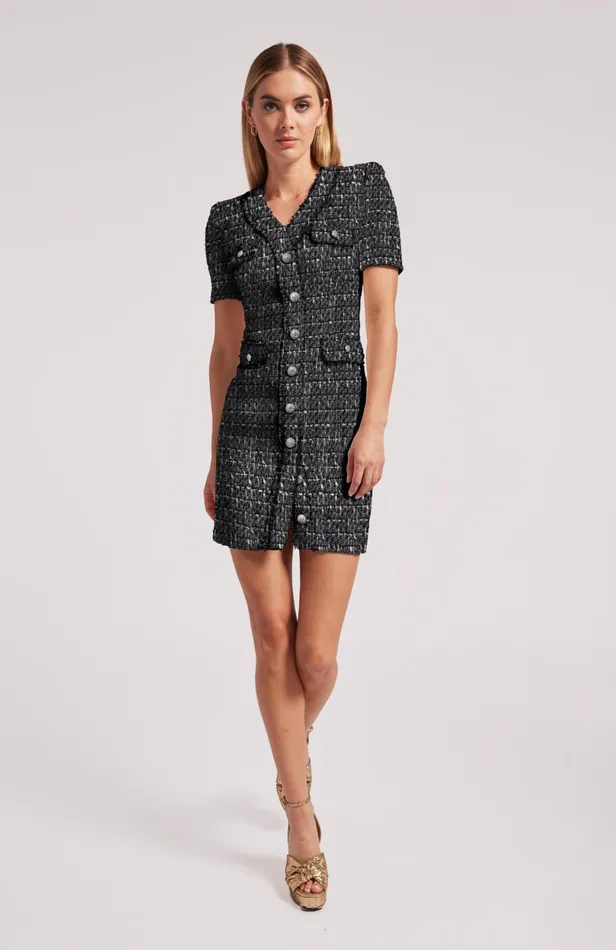Generation Love Clothing Dresses Women Anne Tweed Dress Grey Multi