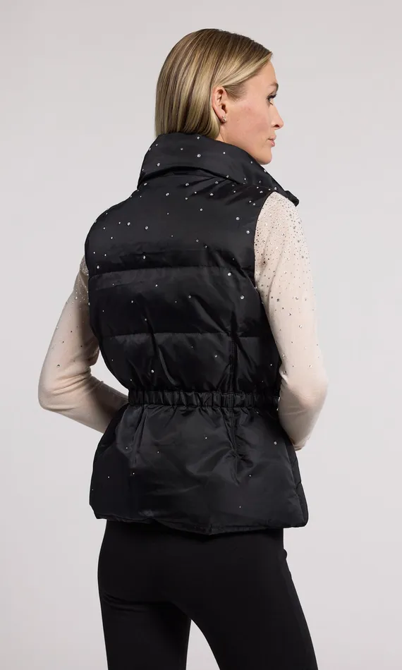 Generation Love Clothing Outerwear Women Jenia Crystal Puffer Vest Blackclear