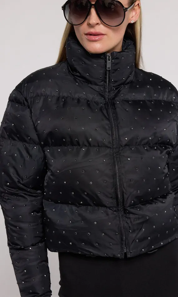 Generation Love Clothing Outerwear Women Rhoda Crystal Puffer Blackblack