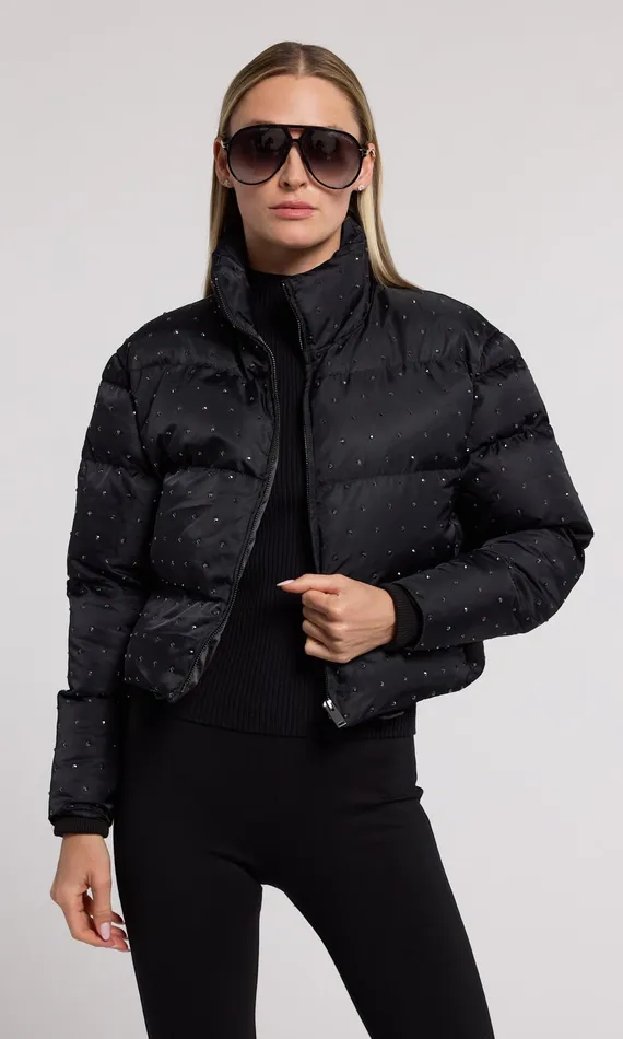 Generation Love Clothing Outerwear Women Rhoda Crystal Puffer Blackblack