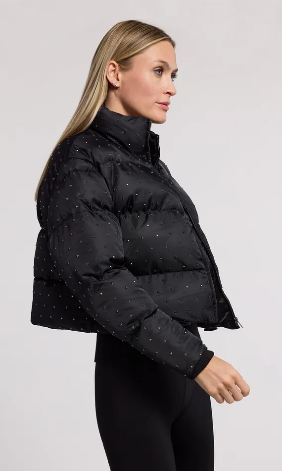 Generation Love Clothing Outerwear Women Rhoda Crystal Puffer Blackblack