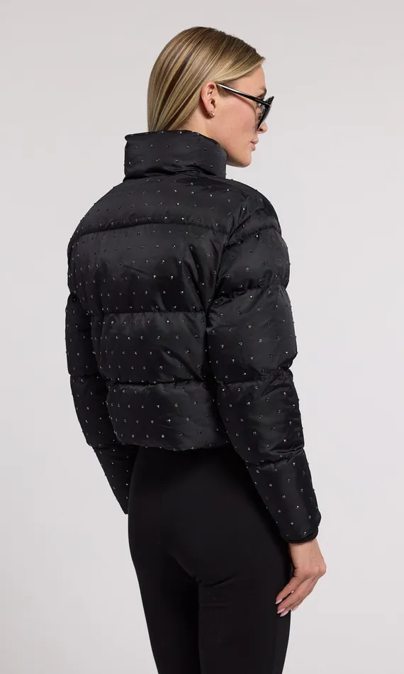 Generation Love Clothing Outerwear Women Rhoda Crystal Puffer Blackblack