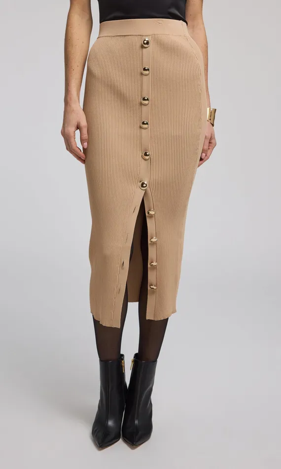 Generation Love Clothing Skirts Women Addie Rib Skirt Camel