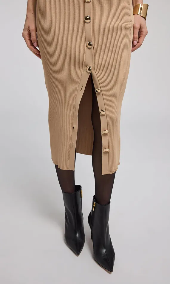 Generation Love Clothing Skirts Women Addie Rib Skirt Camel
