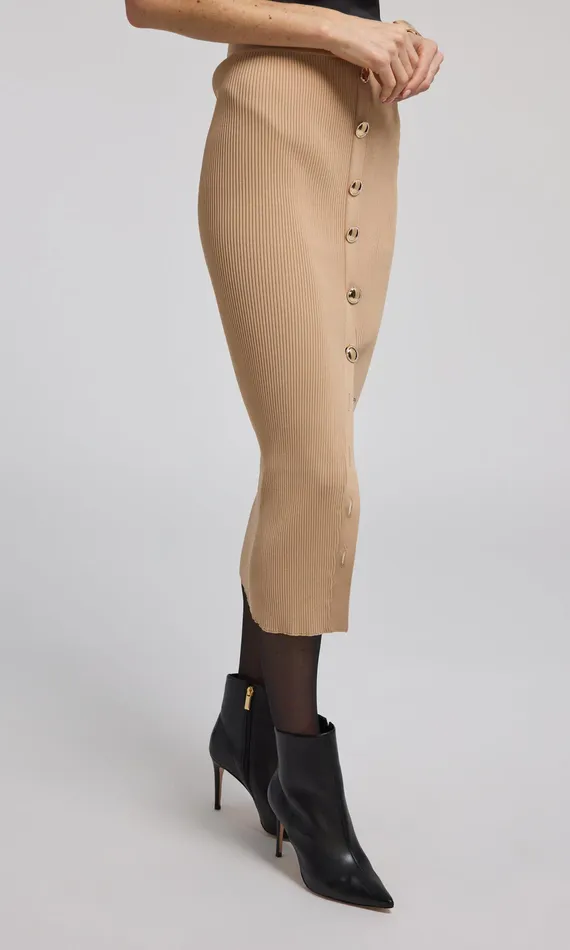 Generation Love Clothing Skirts Women Addie Rib Skirt Camel
