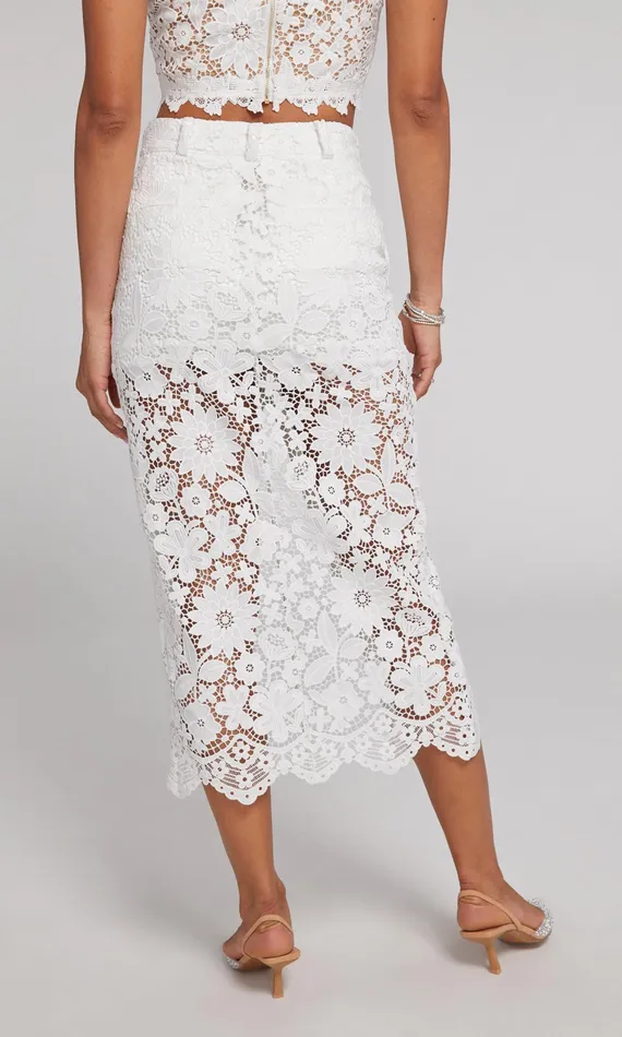 Generation Love Clothing Skirts Women Medina Lace Skirt White