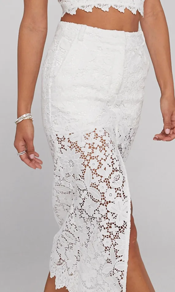 Generation Love Clothing Skirts Women Medina Lace Skirt White