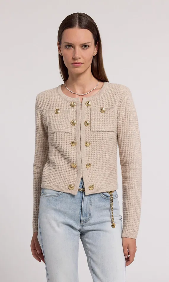Generation Love Clothing Sweaters and Sweatshirts Women Cypress Knit Cardigan Heather Oatmeal