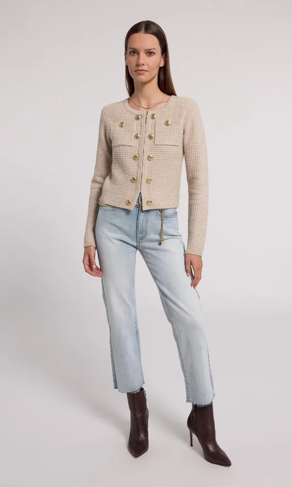 Generation Love Clothing Sweaters and Sweatshirts Women Cypress Knit Cardigan Heather Oatmeal
