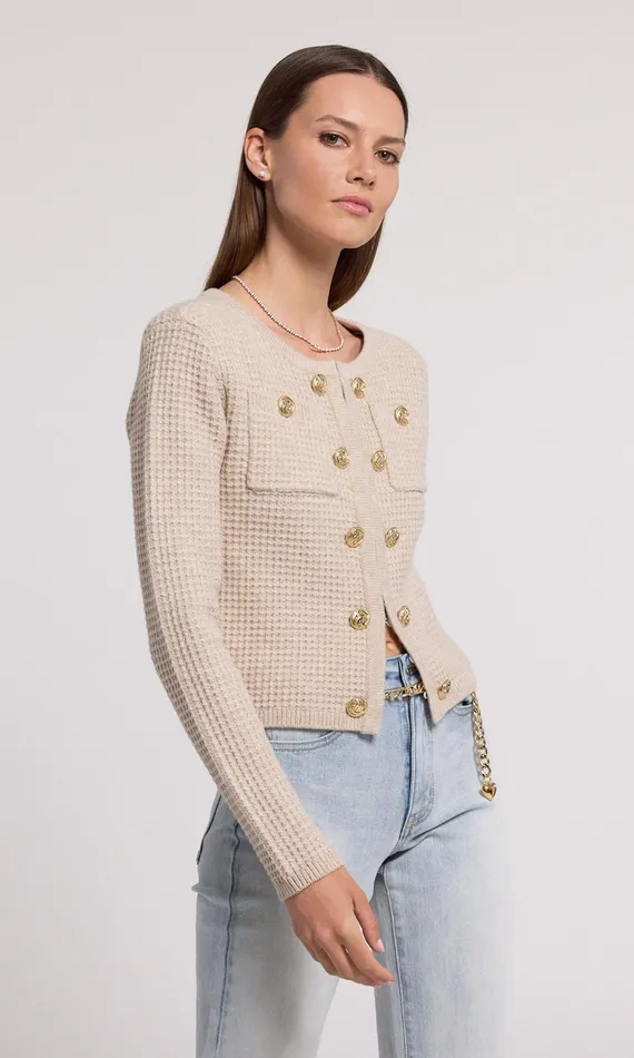 Generation Love Clothing Sweaters and Sweatshirts Women Cypress Knit Cardigan Heather Oatmeal
