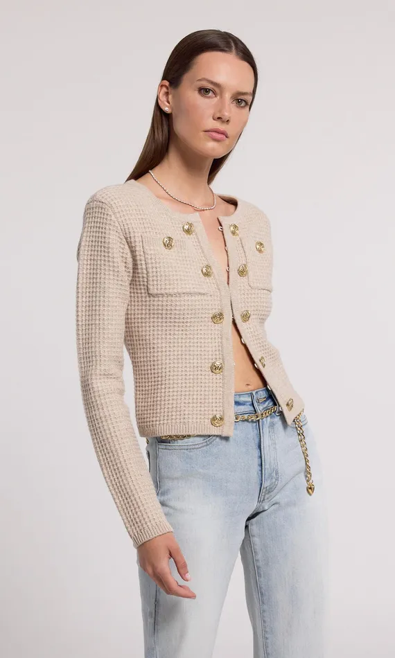 Generation Love Clothing Sweaters and Sweatshirts Women Cypress Knit Cardigan Heather Oatmeal