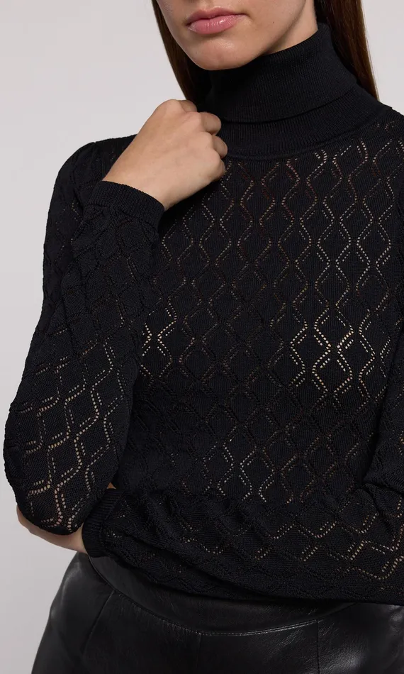 Generation Love Clothing Sweaters and Sweatshirts Women Natasha Pointelle Sweater Black
