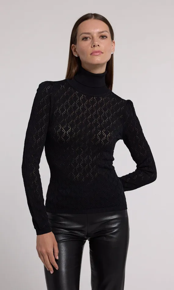 Generation Love Clothing Sweaters and Sweatshirts Women Natasha Pointelle Sweater Black