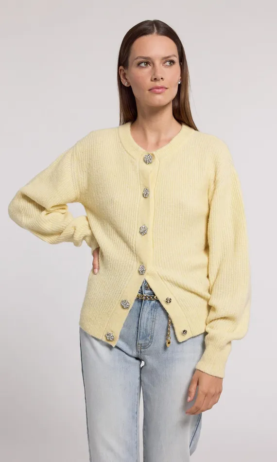 Generation Love Clothing Sweaters and Sweatshirts Women Savera Cardigan Pale Yellow