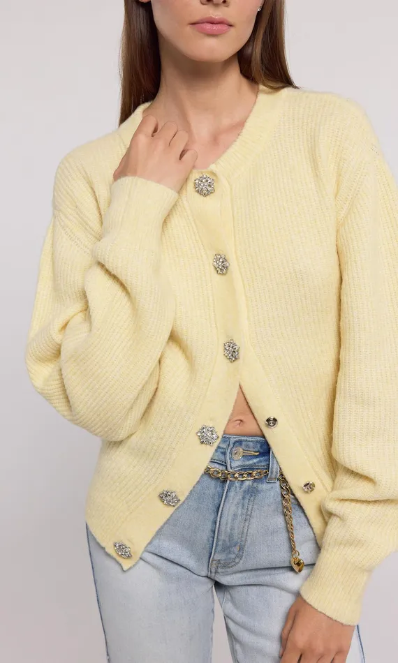 Generation Love Clothing Sweaters and Sweatshirts Women Savera Cardigan Pale Yellow