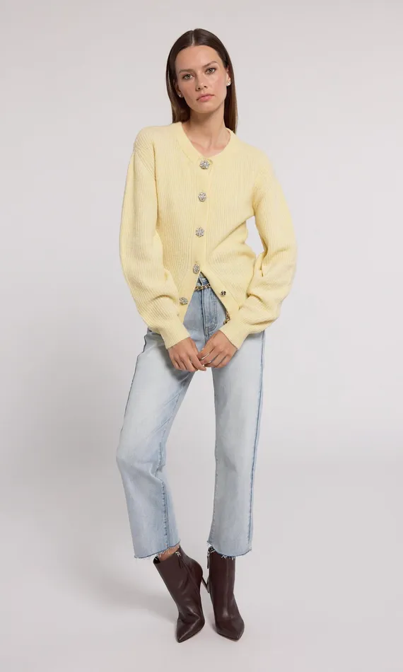 Generation Love Clothing Sweaters and Sweatshirts Women Savera Cardigan Pale Yellow