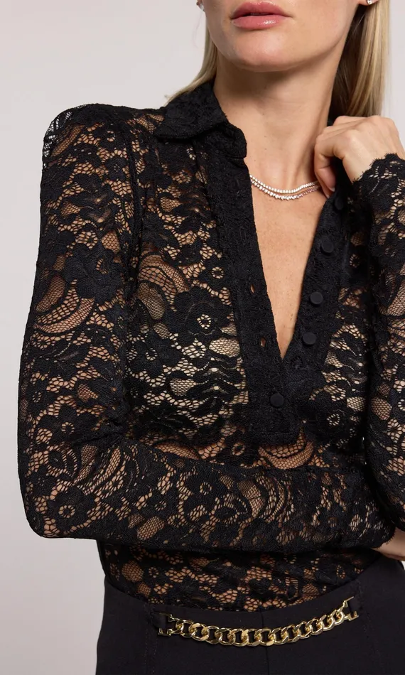Generation Love Clothing Tops Women Dominique Lace Top Black