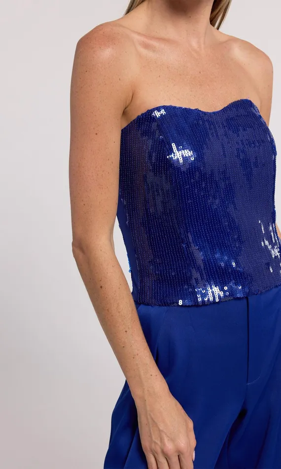 Generation Love Clothing Tops Women Ettie Sequin Bustier Ultramarine
