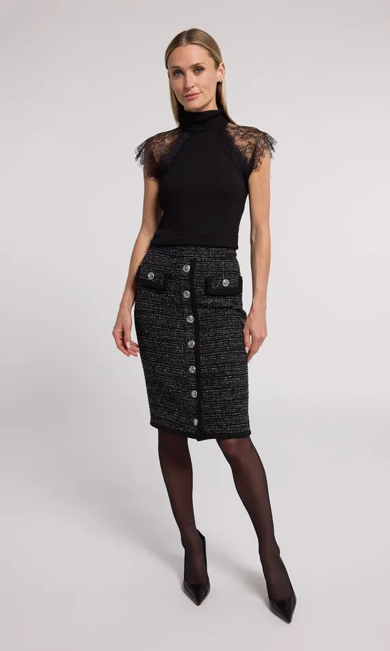 Generation Love Clothing Tops Women Jessenia Lace Combo Top Black