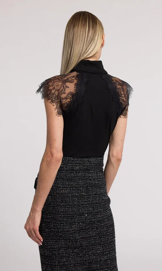 Generation Love Clothing Tops Women Jessenia Lace Combo Top Black