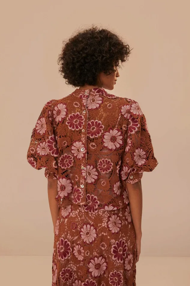 Gigi Tapestry Guipure Blouse Women FARM Rio Blouses Gigi Tapestry Guipure Blouse Women FARM Rio Blouses