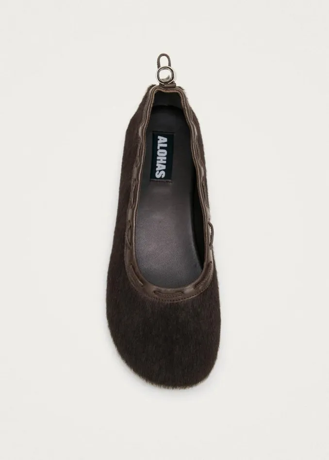 Gill Soft Brown Leather Ballet Flats Women ALOHAS Ballet Flats