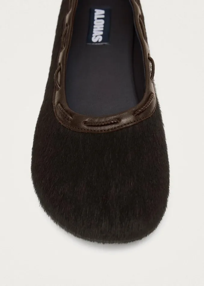 Gill Soft Brown Leather Ballet Flats Women ALOHAS Ballet Flats