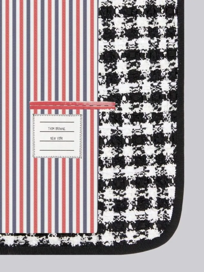 Gingham Check Tweed Grosgrain Tipping Stacked Shoulder Pad Classic Jacket Black And White Women Thom Browne Jackets