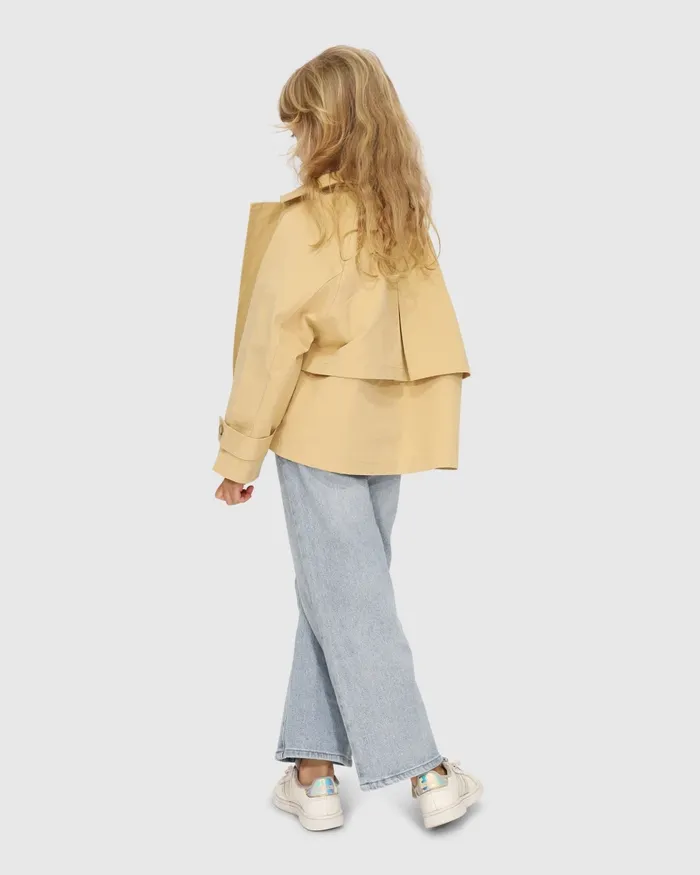Girls Women Belle and Bloom Matilda Cropped Trench Coat 8211 Khaki