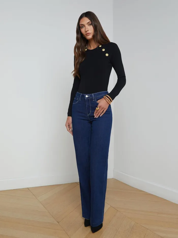 Gretchen Pullover Blackgold Women L039Agence Knitwear Gretchen Pullover Blackgold Women L039Agence Knitwear