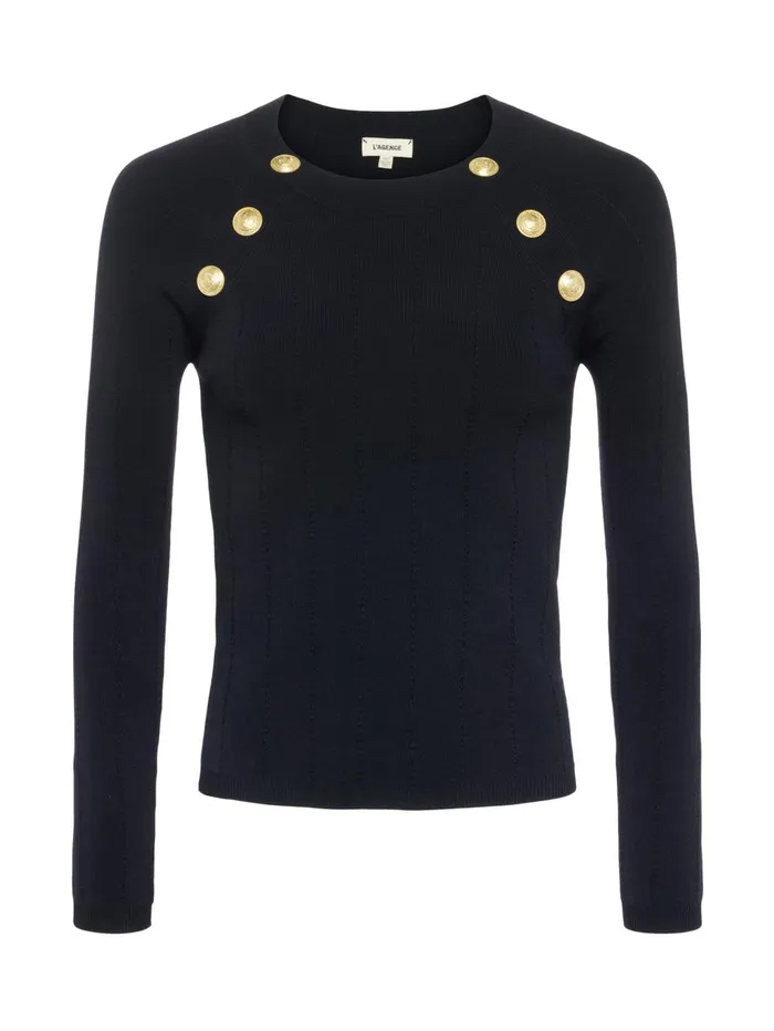 Gretchen Pullover Blackgold Women L039Agence Knitwear Gretchen Pullover Blackgold Women L039Agence Knitwear