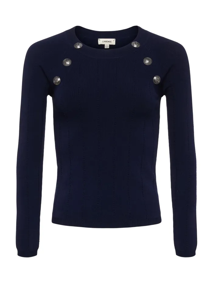 Gretchen Pullover Midnightnickel Women L039Agence Knitwear Gretchen Pullover Midnightnickel Women L039Agence Knitwear