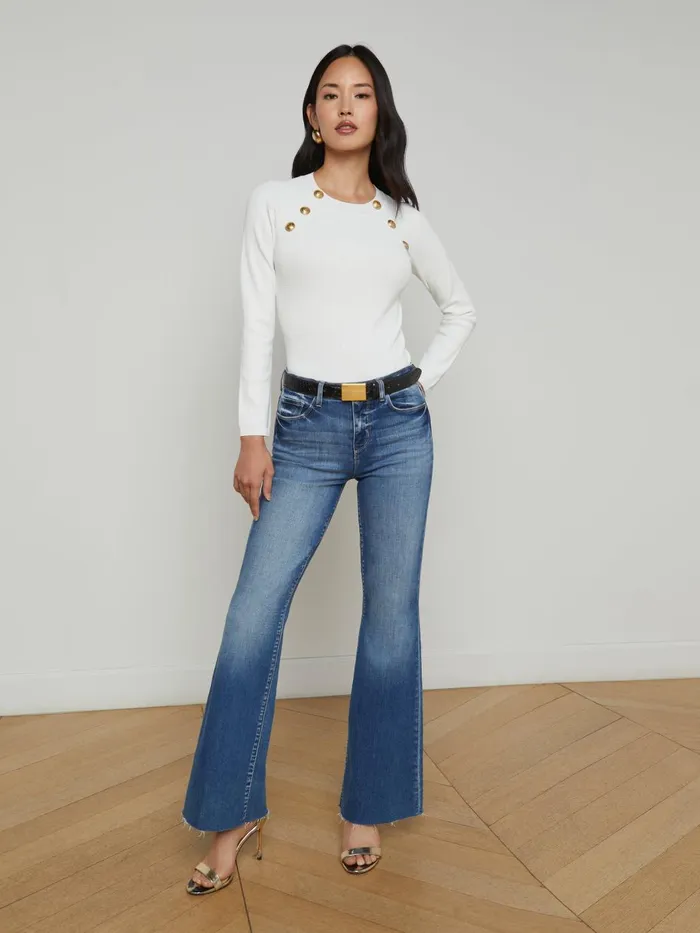 Gretchen Pullover Whitegold Women L039Agence Knitwear Gretchen Pullover Whitegold Women L039Agence Knitwear
