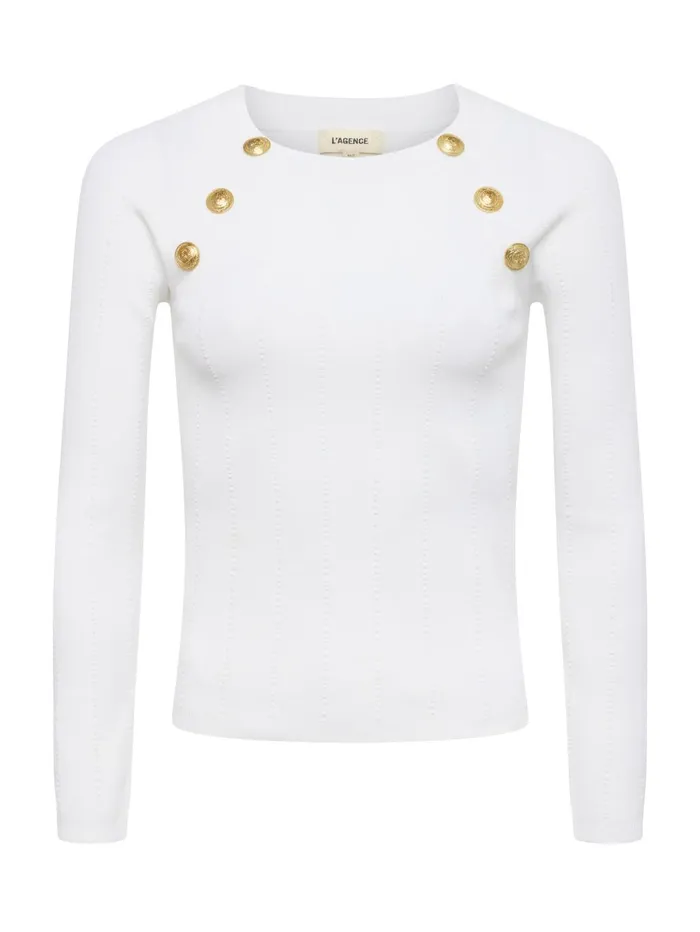 Gretchen Pullover Whitegold Women L039Agence Knitwear Gretchen Pullover Whitegold Women L039Agence Knitwear